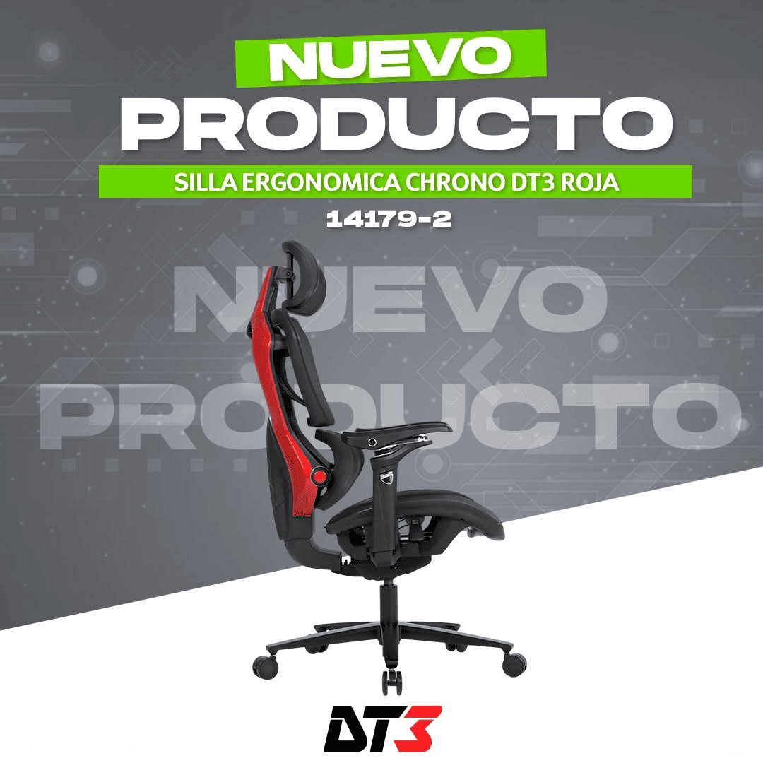 dt3 Silla Ejecutiva Ergonómica DT3 Chrono Roja